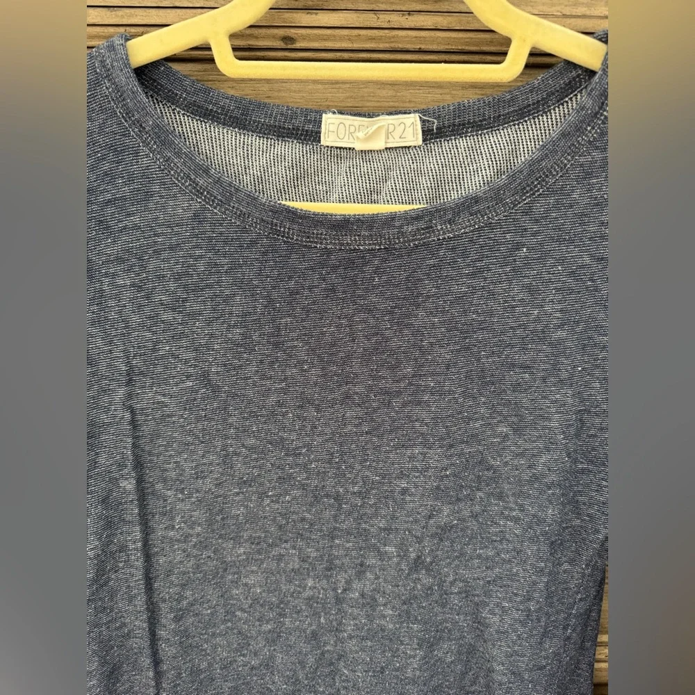 Forever 21 Navy Blue Waffle Long Sleeve Women's Top EUC Thermal Tee